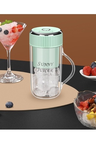 Wondernest Yeşil Taşınabilir Meyve Suyu Sıkacağı, Saman Lichen Kupası Karıştırıcı Bw Yeşil