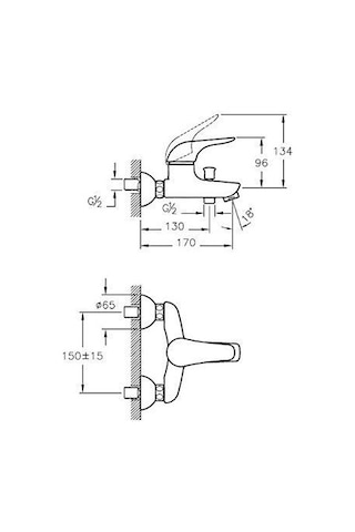 Artema A41617 Ares Banyo Bataryası Armatürü Krom