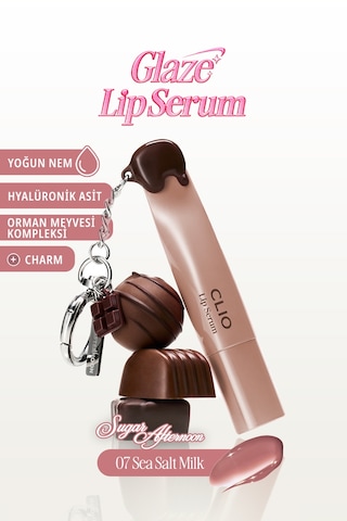 Dolgun Görünüm Kazandıran, Parlak, Besleyici, Renkli Dudak Serumu Clıo Glaze Lip Serum 07 Sea Salt Milk