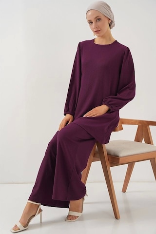Defymoda Tunik Pantolon Alt Üst Takım 6663 - Mor Mor