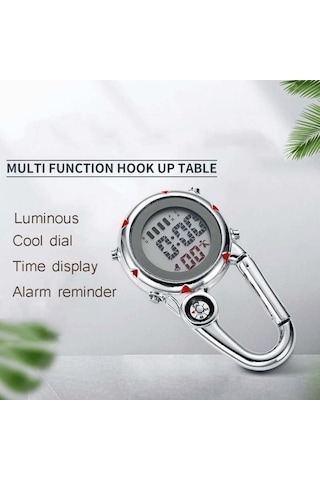 Pazly Dağ Tırmanış Saati Çok Fonksiyonlu Paslanmaz Çelik Kancalı Turuncu Saat Çok Renkli