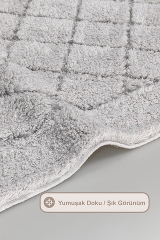 Elart Frio Banyo Halısı Paspas Takımı Pamuklu 2 Adet 60x100 Cm Gri Gri