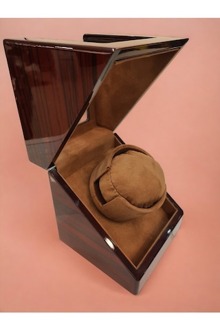 Otomatik Saat Kurma Kutusu, Watch Winder Piano Brown Tekli