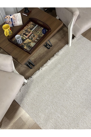 Sanat Halı Lora Plus 3955 Gri İskandinav Halı Gri