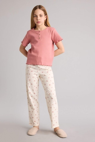 Defacto %100 Pamuklu Fitilli Kaşkorse 2'li Pijama Takımı Kız Çocuk H2656A826SP