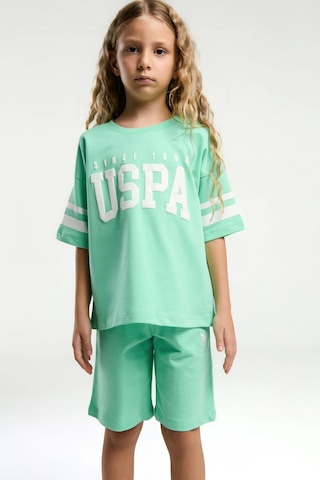 U.S. Polo Assn. Kız Çocuk Bermuda Takım - Bambu Bambu