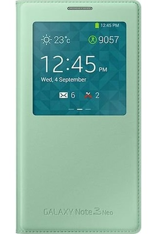 Galaxy Note 3 Neo N7500 İle Uyumlu S View Cover Kılıf Yeşil Ef-cn750bmegww
