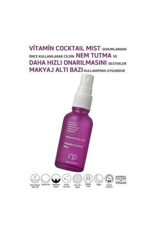 Yoğun Nemlendirici Vitamin Kokteyl Mist 30 Ml Ürün Öncesi Makyaj Altı Deniz Havuz Sonrası Işıltı