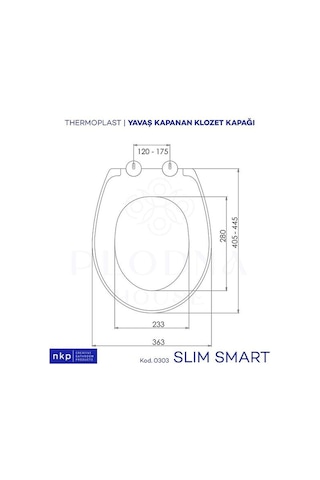 Slim Smart Oval Form C Model Yavaş Kapanan Klozet Kapağı Üstten S