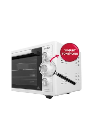 Simfer 4546 Beyaz 45 LT Turbo Fan Mini / Midi Fırın - 6 Fonksiyon, Yoğurt Yapma & Buz Çözme Özellikli