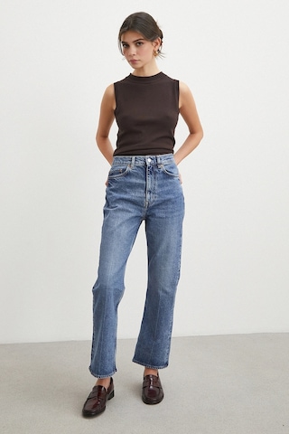 Never More Beş Cepli Yüksek Bel Regular Fit Jean Mavi Mavi
