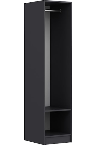 Minar Kale 1 Kapaklı Dolap Çizgili Mebran 210cm - Antrasit/kumtaşı - Askılıklı Çok Renkli