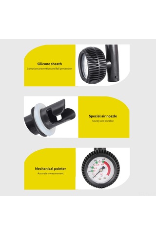 Lemestar Nylon材质 0-5psı 充气艇皮划艇冲浪板专用气压测量表 - 安全耐用压力测试工具