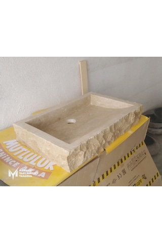 Traverten Dışı Patlatma Dikdörtgen Lavabo