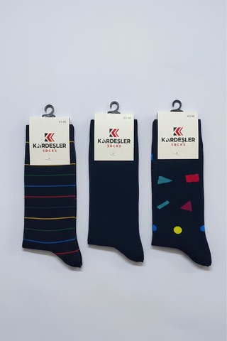 Kardeşler Çorap Erkek Çok Renkli Desenli Soket Çorap 4"lü Paket Çok Renkli - 842792030 Çok Renkli