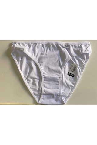 Kadın Beyaz Elastan Düz Bikini Külot 12'li 001