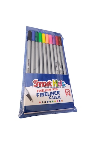 10 Renk Fineliner Kalem 0.4mm İnce Keçe Uçlu Kalem 1 Paket Smart Kids Fineliner Keçe Uçlu Kalem Seti