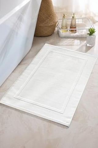2'li Beyaz Ayak Havlusu - 50x70 Cm, 245 Gr,%100 Pamuk, Spa Ve Otel Banyo Paspası, Günlük Kullanıma Uygun Açık Gri