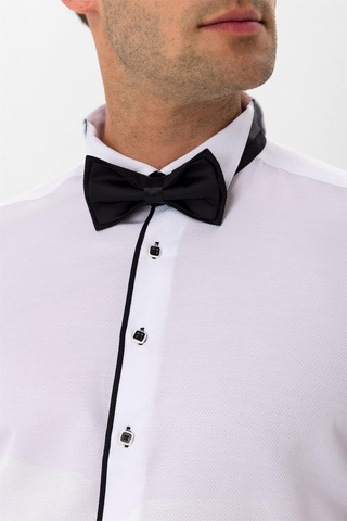 SÜVARİ Siyah Slim Fit Düz Ata Yaka Gömlek