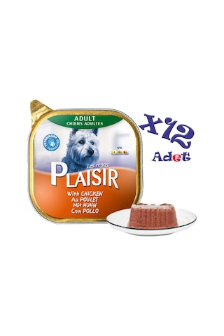 Plaisir Tavuklu Pate Konserve Yetişkin Köpek Maması 12 x 150 G
