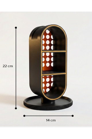 Elana Design Raflı Gamer Kulaklık Standı & Masa Üstü Organizer 1 Adet Mini Figür li - Siyah