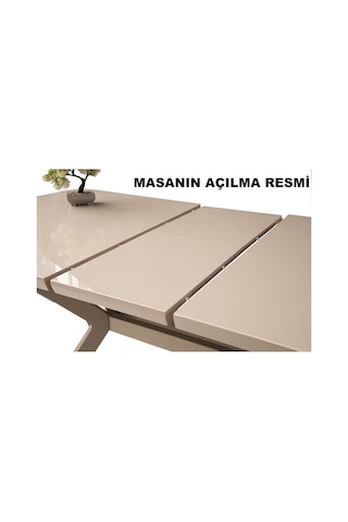 Anka Açılır Mdf Masa Tesla Metal Ayak Mutfak,salon,yemek Odası Masası 80x130 Cm Beyaz