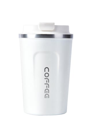 Hfambition 304 Çelik Çift Katmanlı Vakumlu Taşınabilir Kahve Termosu - 510ml Beyaz Siyah