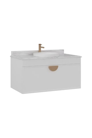 Orka Molino 100 Cm Beyaz Banyo Dolabı Takımı Navaro/antrasit