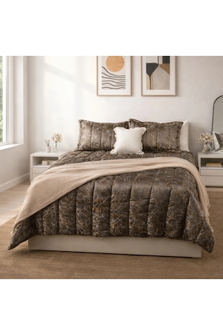Luna Bueno Glory Dark Brown Çift Kişilik Yatak Örtüsü Çok Renkli