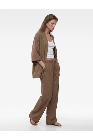 Koton Modal Kumaş Şal Yaka Cepli Uzun Kollu Kimono Ceket Bej 6sak50042ew Ekru