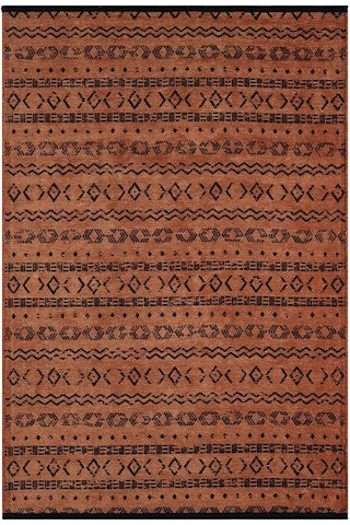 Gaia Kiremit Halı Yıkanabilir Kaymaz Taban Şönil Kilim Dokuma Pamuk Taban Kilim 10319 Kiremit