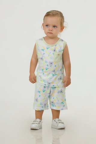 Erkek Çocuk Sevimli Desen Kolsuz Atlet Basic Şortlu Alt Üst Takım 001