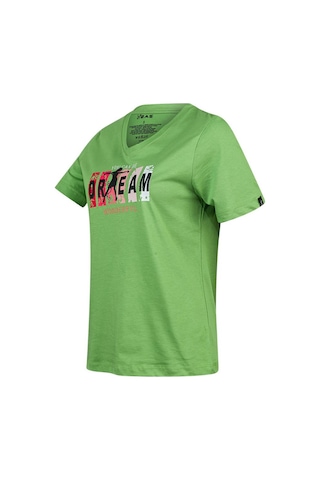 2as Alone Baskılı V Yaka Kadın T-shirt 404 Yeşil