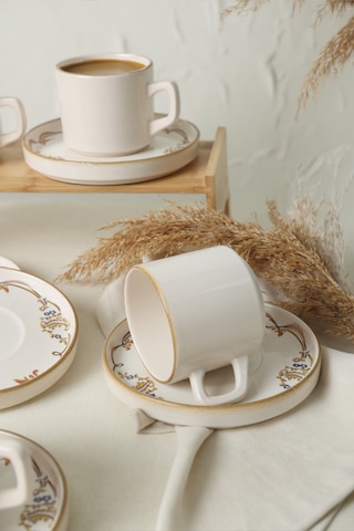 Keramika Bronze Bloom Stackable Çay Takımı 12 Parça 6 Kişilik