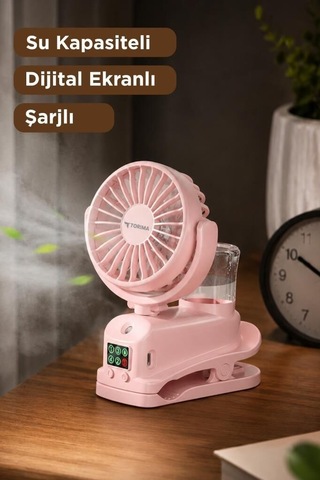 Delux Serisi Vantilatör F14 Pembe Günlük Eşya Enerji Veren Seyahat Boyu