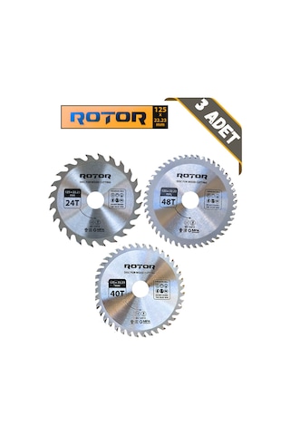 3'lü Disk Seti 125x22,23 Daire Testere Ahşap Kesme Set 3 Parça