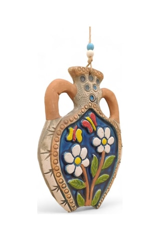 Seramik Amfora Dekoratif El İşi Duvar Süsü Nazarlık Küp