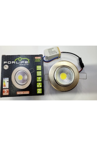 5 Watt Saten Kasa Cob Led Downlight Beyaz Işık Spot 10 Adet