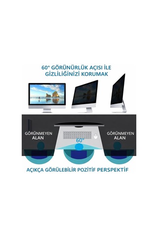 Lenovo V15 G2 15.6 İle Uyumlu Hayalet Ekran Koruyucu Film İstediğin Zaman Tak Çıkar Aparatlı Gizlilik Filtre Ve Par