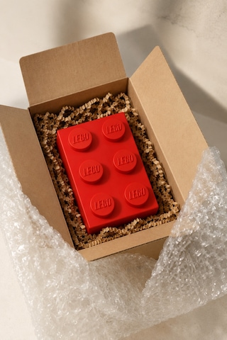 Lego Diş Fırçalığı Çocuk Ve Yetişkinlere Özel Eğlenceli Banyo Düzenleyici Diş Fırça Standı Kırmızı