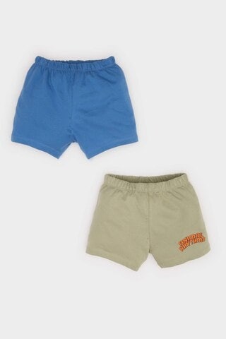 DeFacto Erkek Bebek Esnek Belli Baskılı 2'li Şort E6925A525SMBE389 Mavi