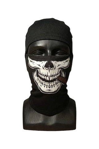 Genel Unisex Kuru Kafa Puro Baskılı Balaklava 1 Adet Tek Beden Viskoz Kask İçi Outdoor Siyah / Standart