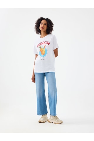 LOFT Regular Fit Kadın Tshirt K.kol Lf2039012 Q1.v1 Beyaz