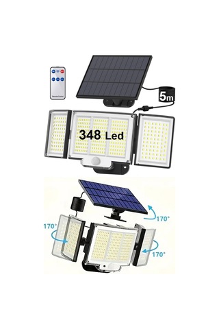 Greentech 348 Ledli, Güneş Enerjili, Hareket Sensörlü, 3 Taraflı Aydınlatma / Gt-sl30 1