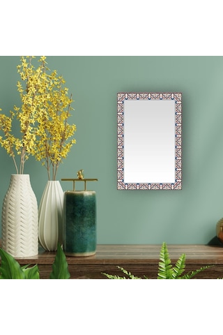 Orient Dekoratif Ayna Beyaz - Kırmızı - Mavi