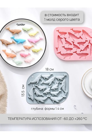 Muse Home Store Çikolata Kalıbı Buz Jelibon Silikon Balinalar 402236444 Gri