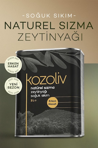 Kozoliv Erken Hasat Soğuk Sıkım Naturel Sızma Zeytinyağı Teneke 2 L