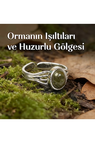 Koyu Renk Labradorit Taşı Çelik Yüzük - Kararmaz Renkli