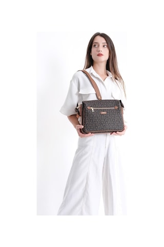 Just Polo Lüks Tasarım Kadın 3 Gözlü Çapraz Postacı Ve Omuz Çantası 29x20cm Kahverengi Taba