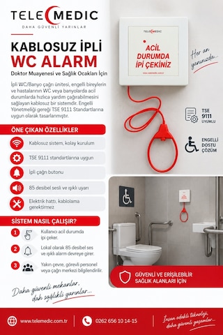 Lokal Engelli Ipli Wc Alarm Buton Doktor Muayene Sağlık Ocaklar